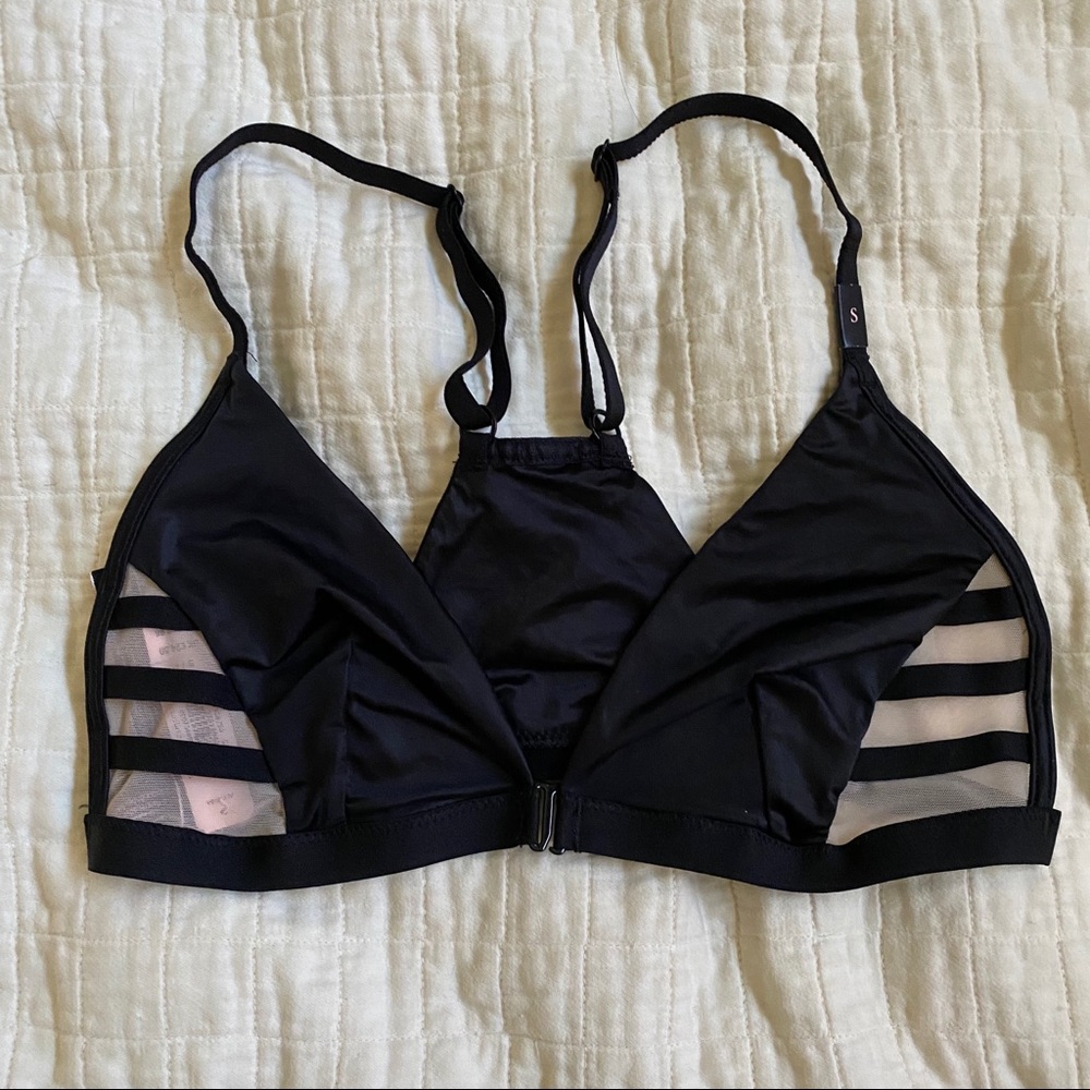 Victoria’s Secret Black Satin Mesh Bralette (sz S)